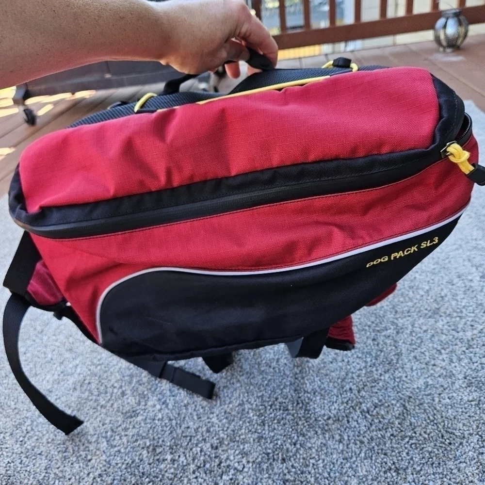 Mountainsmith Large Dog Pack SL3 Outdoor Hiking Red Backpack Adjustable Harness